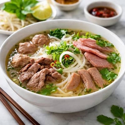 P3. Welldone, Flank, Fatty flank, Tendon Noodle Soup (C,N,G\,G).