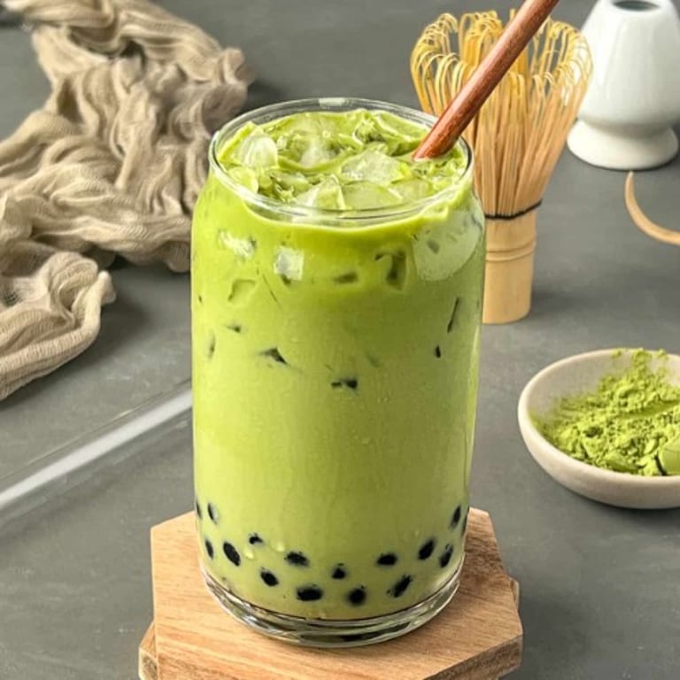 Savor our matcha milk tea