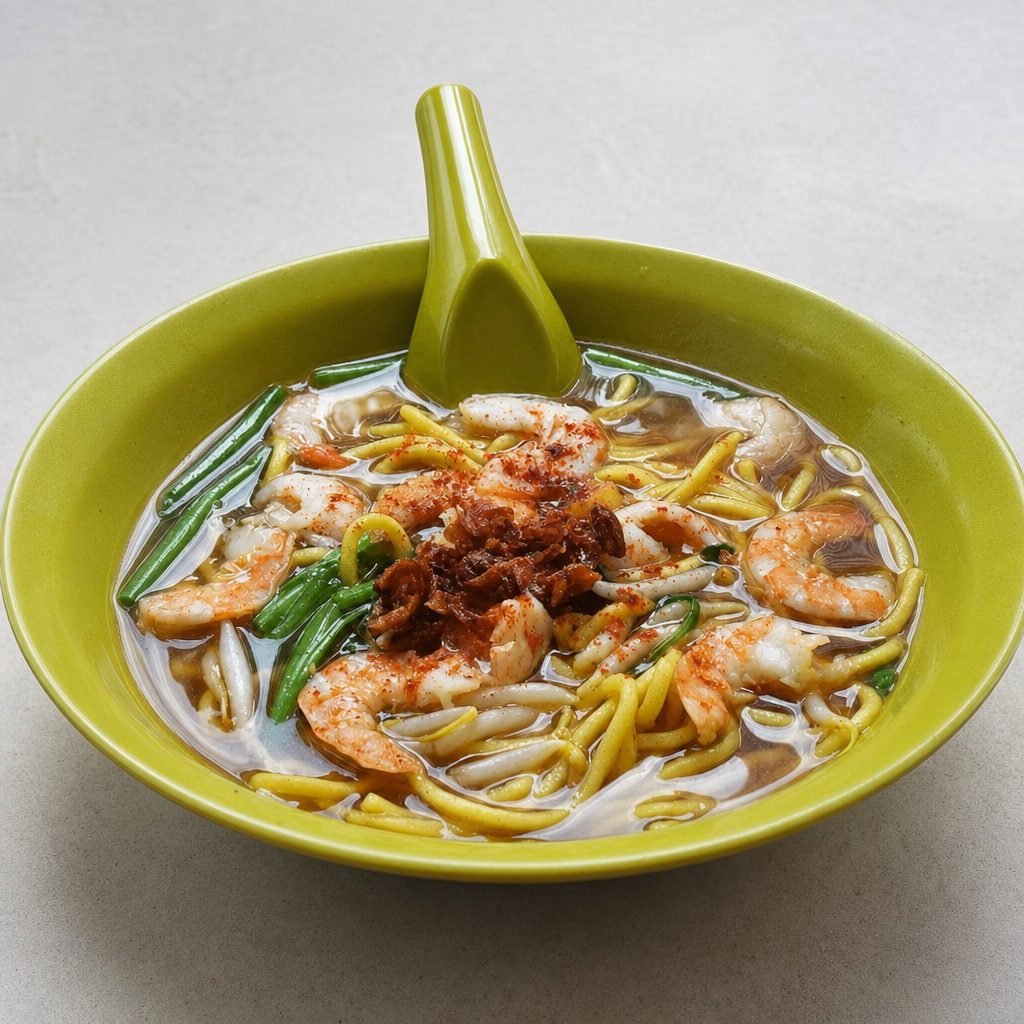 T12. BBQ Pork & Shrimp w/ Egg Noodle Soup (Mi Xa Xiu,tom).