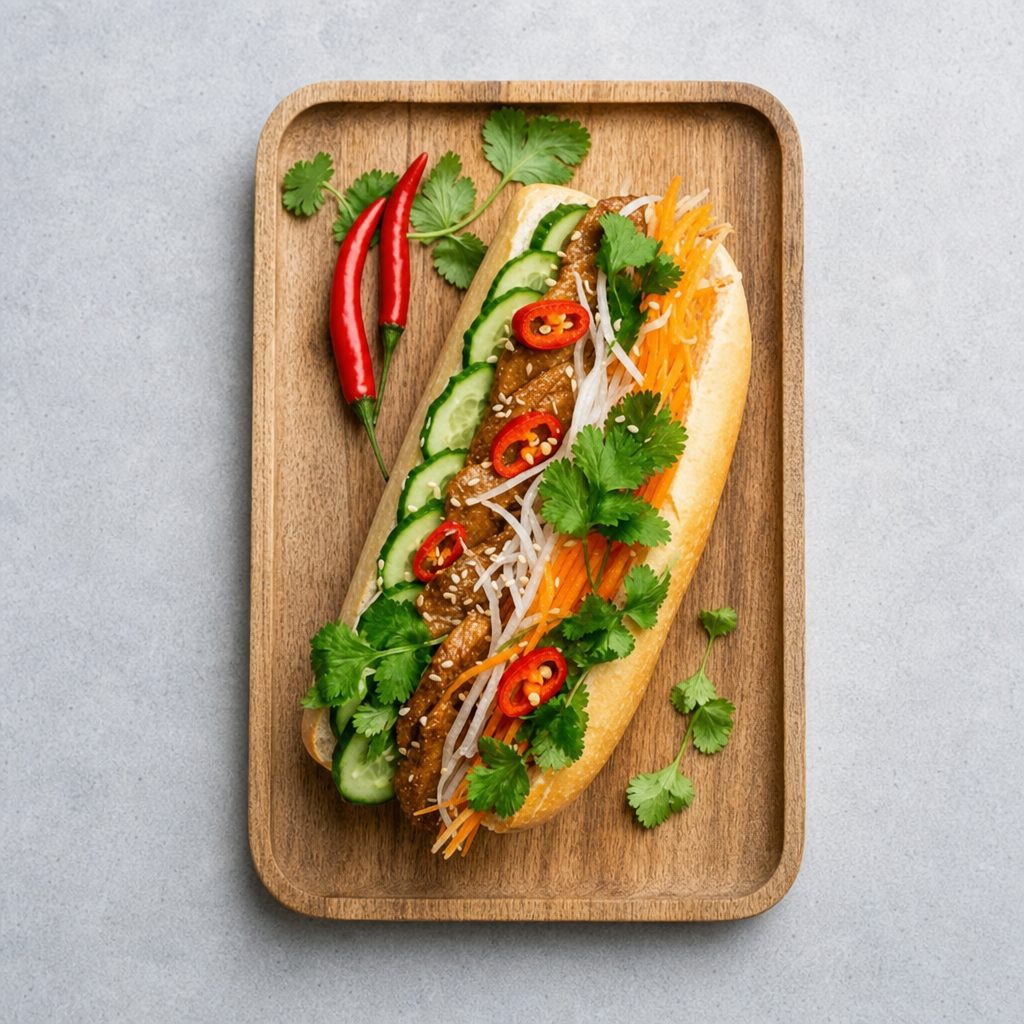 T21. Stir-fry Tofu Banh Mi (Tofu).