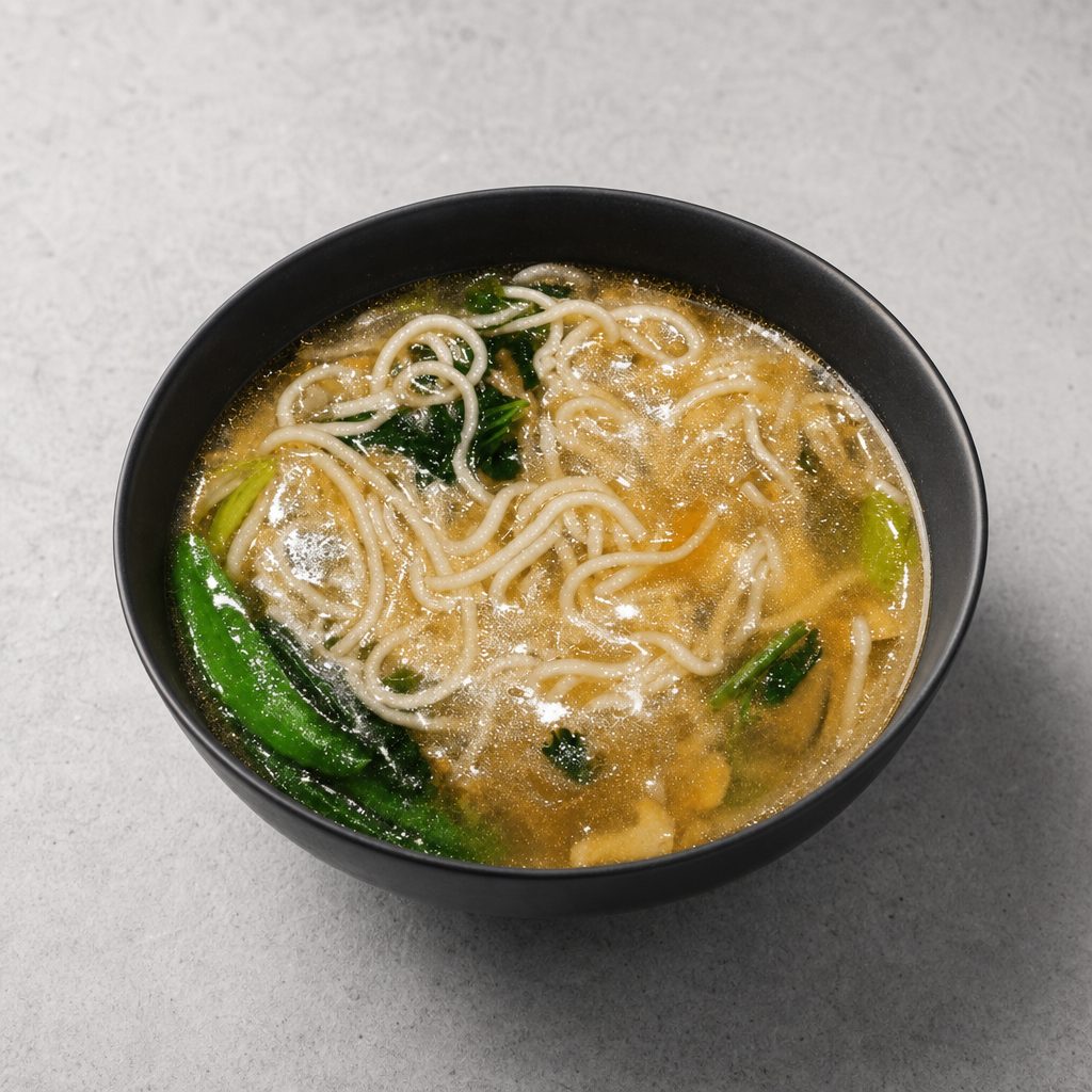 P18. Plain noodle soup (beef broth) (No Thit).