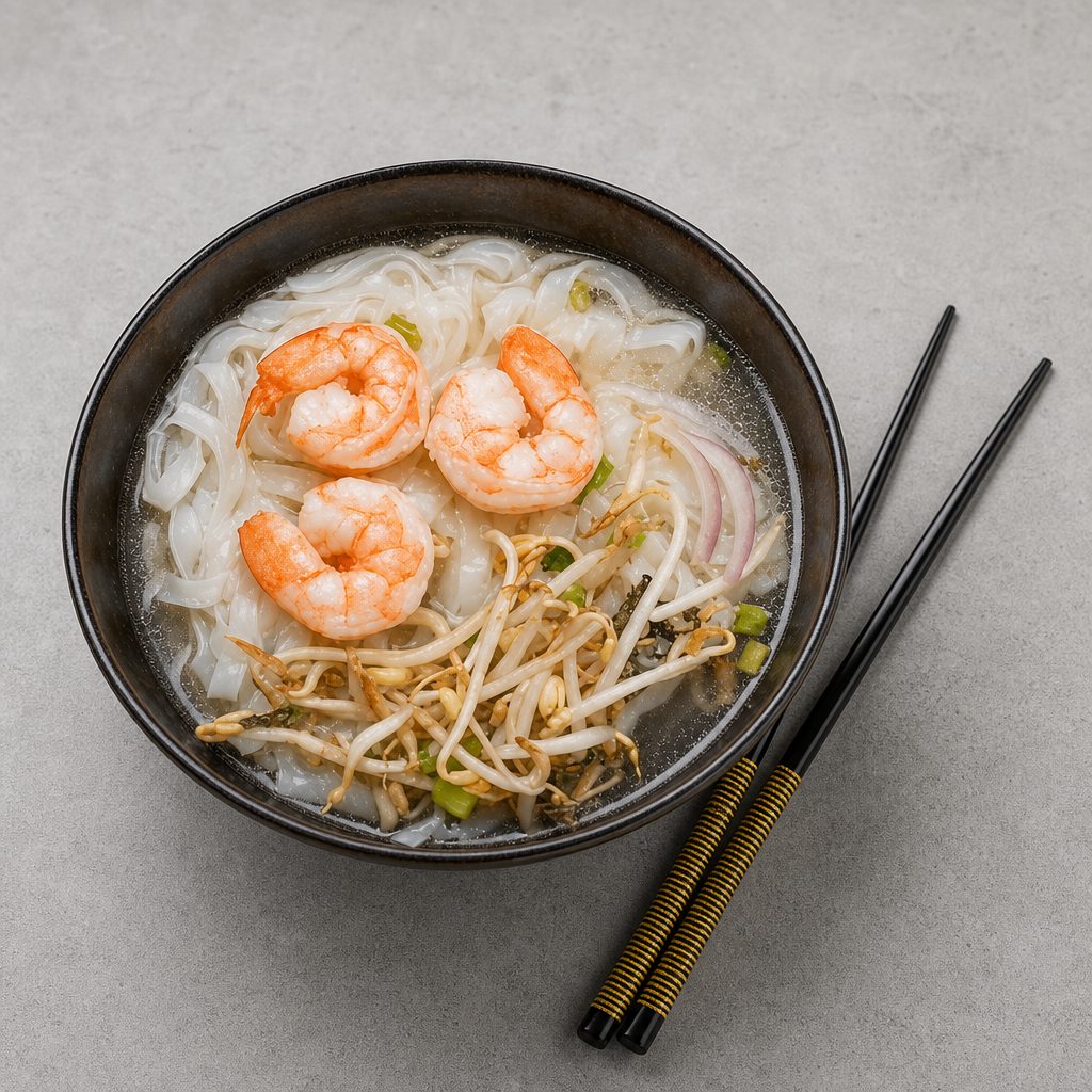 D8. Stir Fry Shrimp over Vermicelli (Bun Tom Xao).