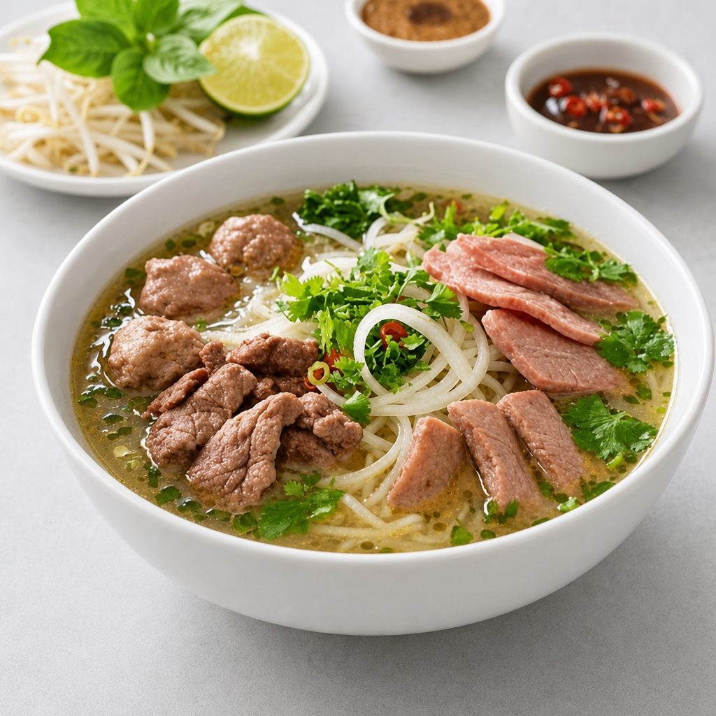 P9. WellDone, Flank Steak Noodle Soup (C, N).