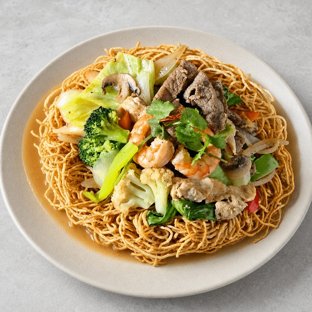 T7. Beef Fried Egg Noodle w/ Veggies (MXD Bo).