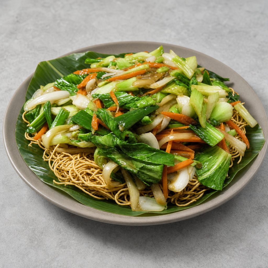 V6. Fried Egg Noodle w/ Tofu & Veggies.