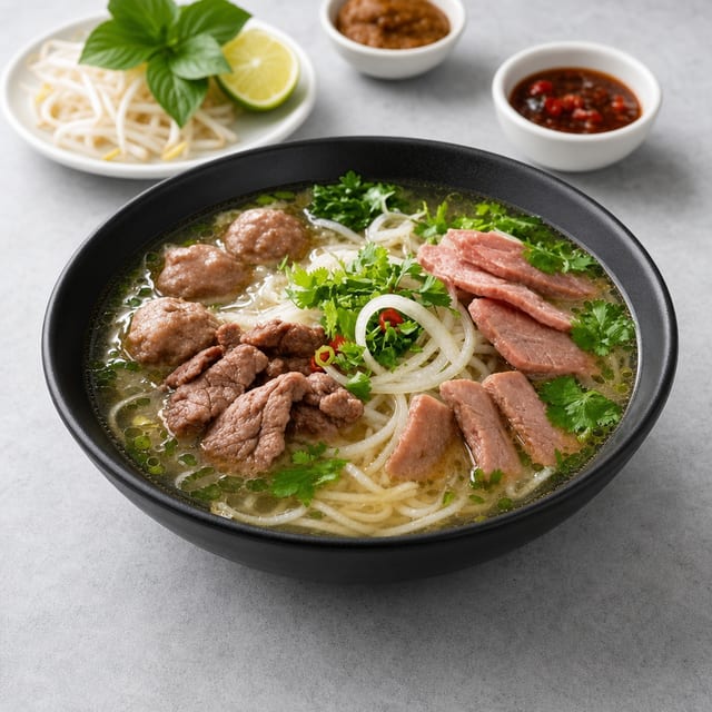 P3. Welldone, Flank, Fatty flank, Tendon Noodle Soup (C, N, G\, G).