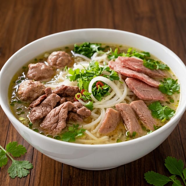 P4. Rare, Welldone, Flank, Skirt Flank Noodle Soup (T, C, N, V).