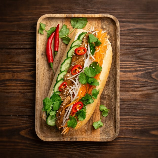 T18. Grilled Pork Banh Mi (Heo).
