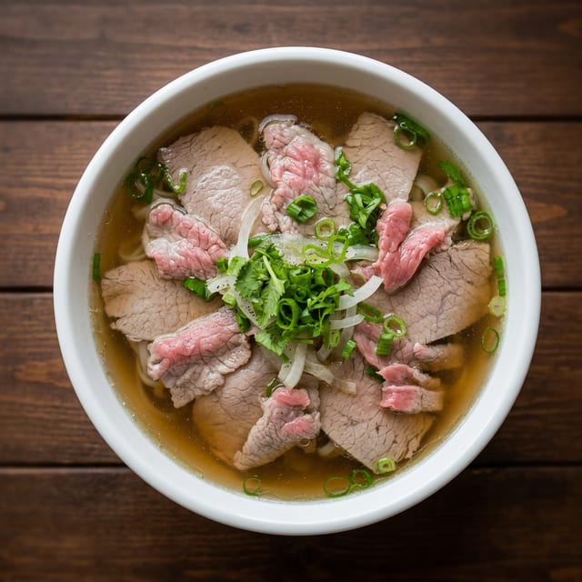 P11. Rare Beef Noodle Soup (Tai).