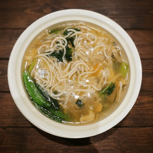 P18. Plain noodle soup (beef broth) (No Thit).