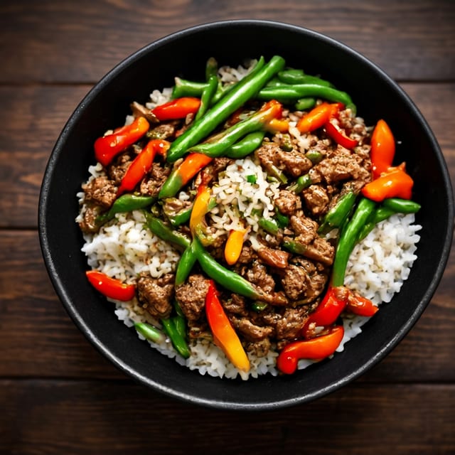 C15. StirFry Lemongrass Beef w/ Rice (Com Bo Xao Xa).