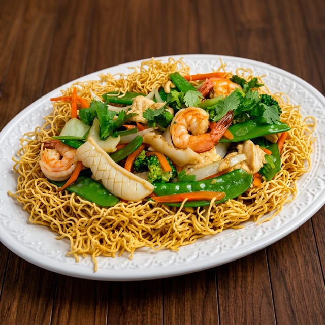 T10. Seafood Fried Egg Noodle w/ Veggies (MXD HS).