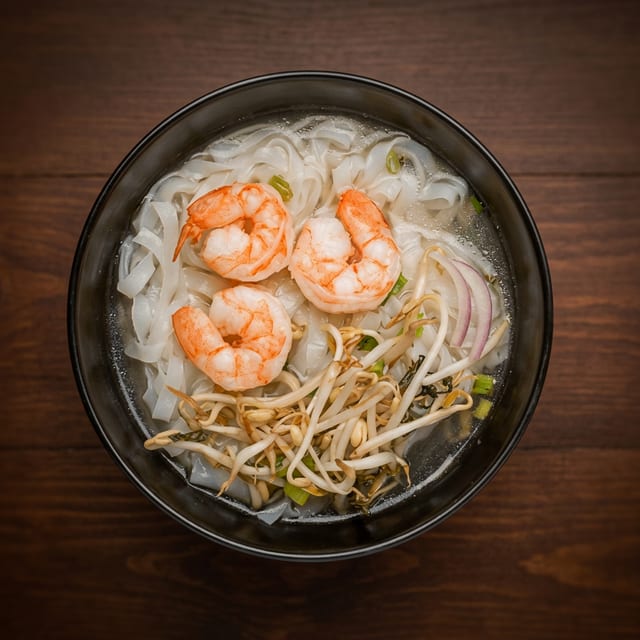 D8. Stir Fry Shrimp over Vermicelli (Bun Tom Xao).