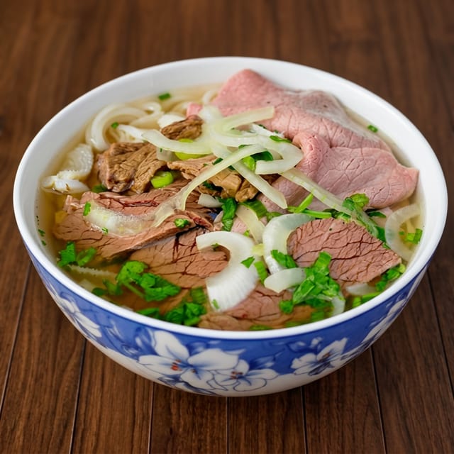 P5. Rare, welldone, flank Noodle Soup (T, C, N).