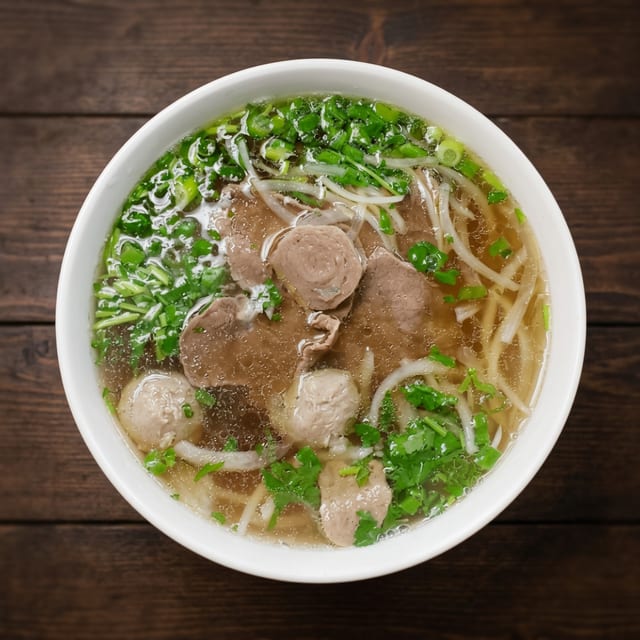 P6. Rare, Welldone, Meatball Noodle soup (T, C, BV).