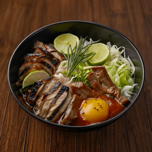 P13. Chicken, Flank Steak Noodle Soup (GA, N).