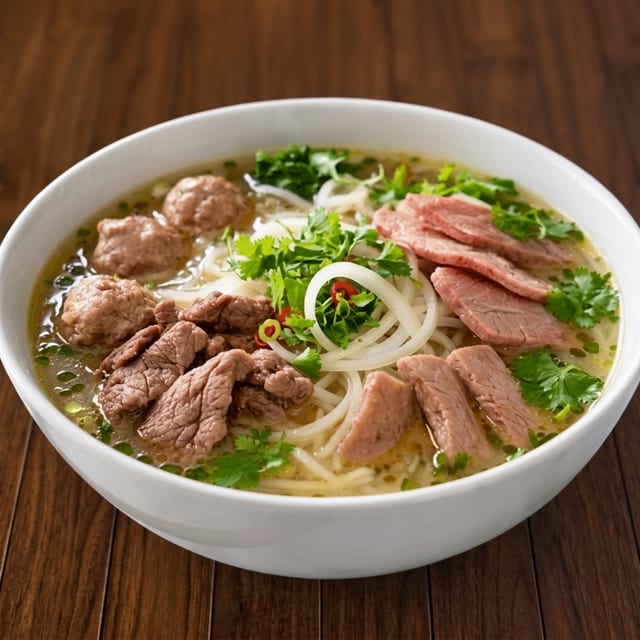 P3. Welldone, Flank, Fatty flank, Tendon Noodle Soup (C, N, G\, G).